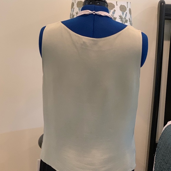 Caslon Silk Celadon Crepe Sleeveless Tank Top - Picture 3 of 5